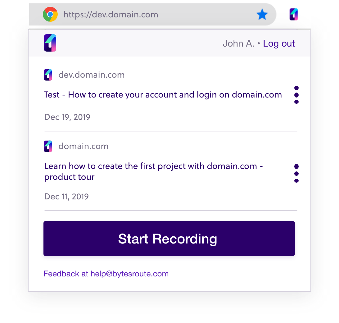 screenshot of Bytes Route